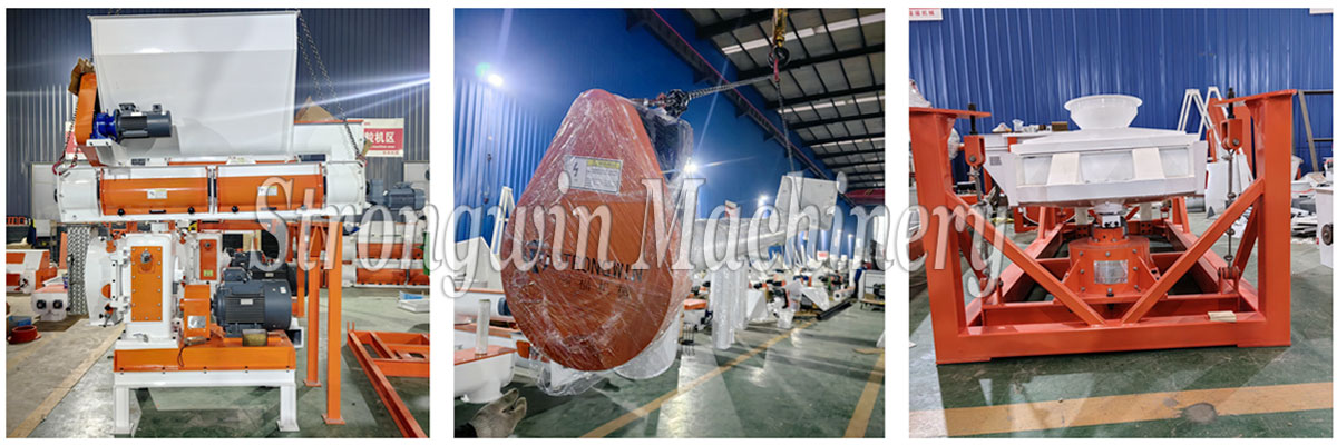 SZLH320 chicken feed pellet making plant packing and shipping to Hubei Province, China