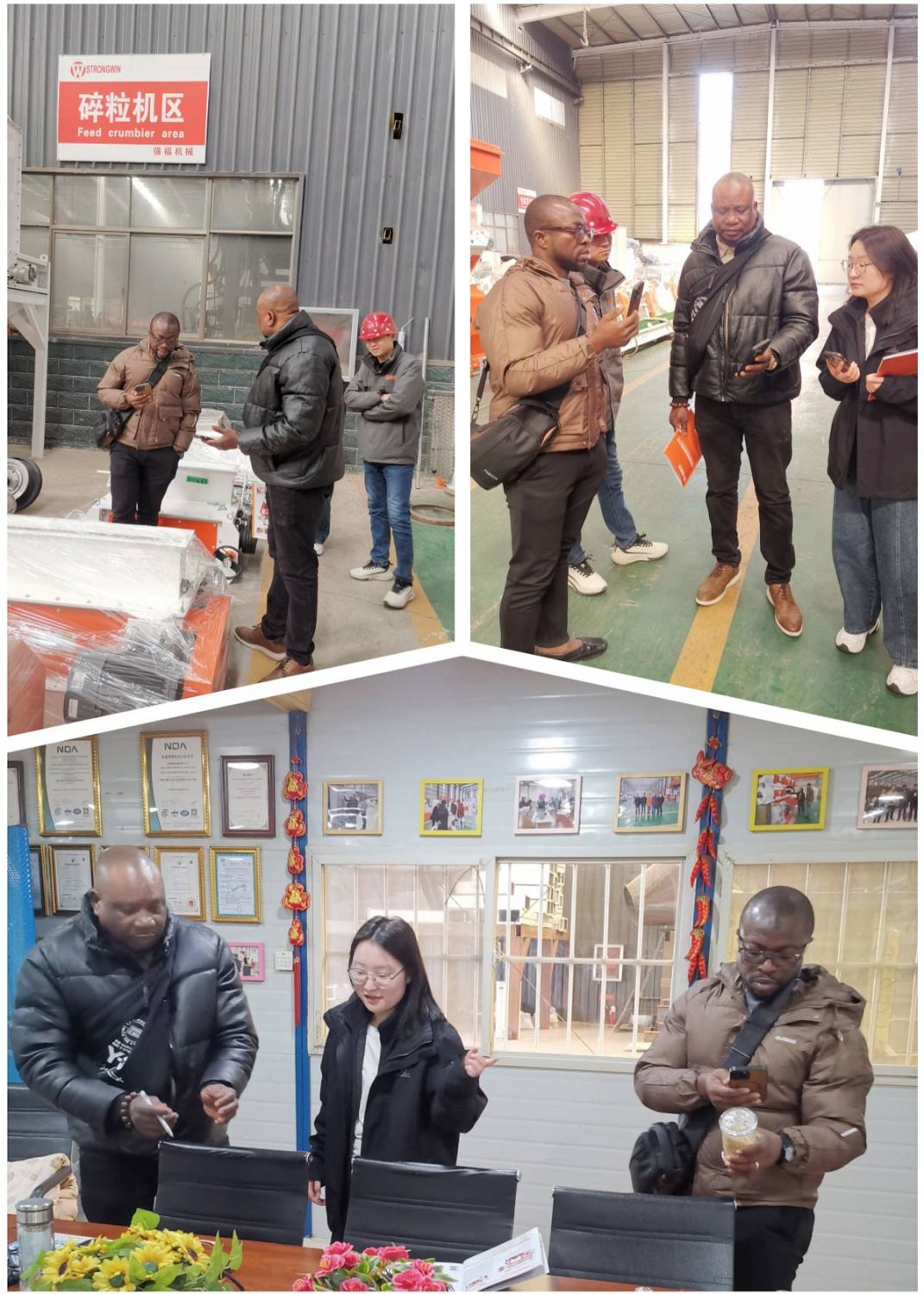 African customers visit the factory for animal feed production machines