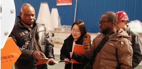 African customers visit the factory for animal feed production machines