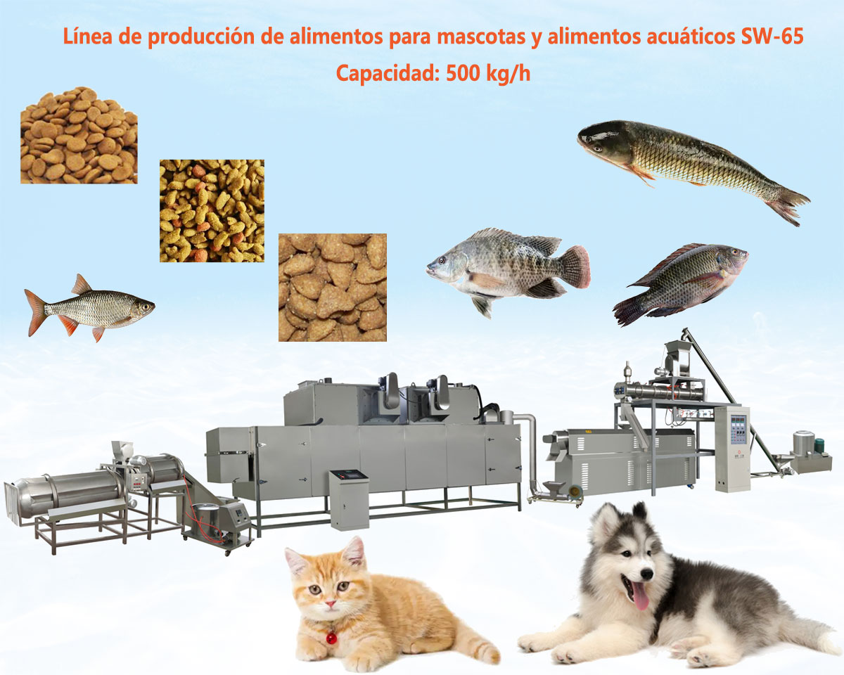 L&iacute;nea de producci&oacute;n de alimentos para mascotas y alimentos acu&aacute;ticos 