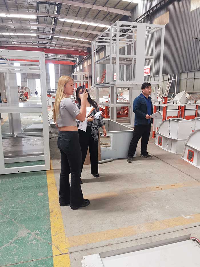 Colombian customers come to our factory to inspect the feed production machines